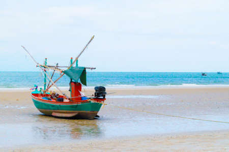 Boat on the beachの写真素材