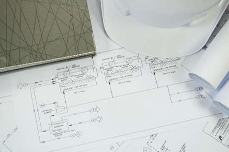 engineering drawing for environmental engineering process to treatment