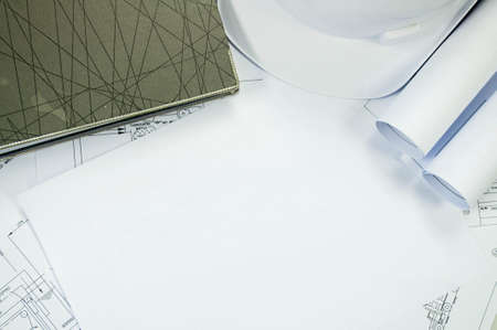 engineering drawing with free white space for textの写真素材