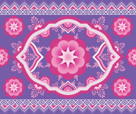 Abstract Ethnic Geometric fabric texture pattern Vector oriental illustration retro embroidery repeatingのイラスト素材