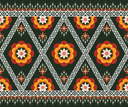 Abstract Ethnic Geometric fabric texture pattern Vector oriental illustration retro embroidery...