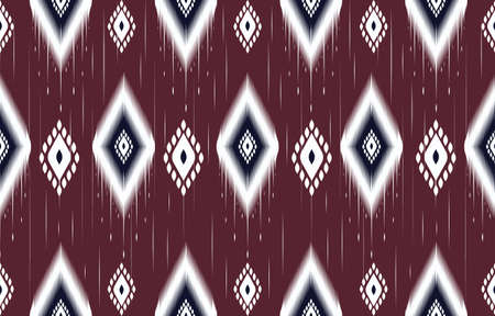 Ethnic fabric texture pattern Abstract Geometric Vector oriental illustration retro embroidery repeatingのイラスト素材