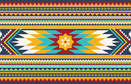 Ethnic fabric texture pattern Abstract Geometric Vector oriental illustration retro embroidery...