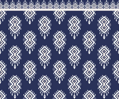 Ethnic fabric texture pattern Abstract Geometric Vector oriental illustration retro embroidery repeatingのイラスト素材