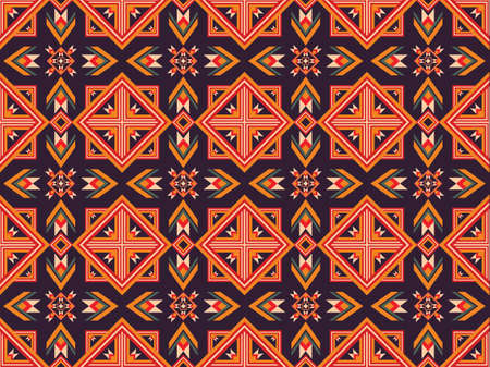 Ethnic fabric texture pattern Abstract Geometric Vector oriental illustration retro embroidery...