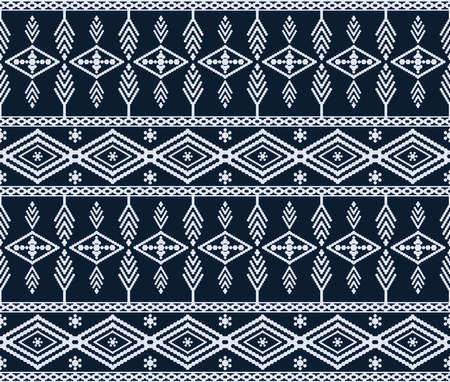 Ethnic fabric texture pattern Abstract Geometric Vector oriental illustration retro embroidery repeatingのイラスト素材