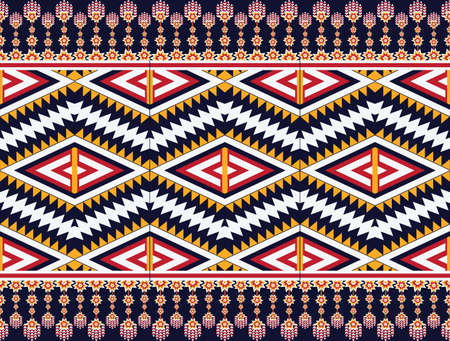 Ethnic fabric texture pattern Abstract Geometric Vector oriental illustration retro embroidery...