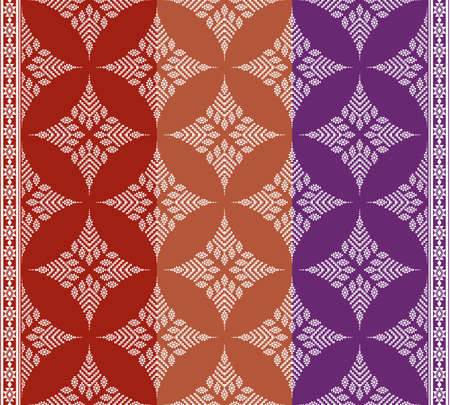 Ethnic fabric texture pattern Abstract Geometric Vector oriental illustration retro embroidery repeatingのイラスト素材