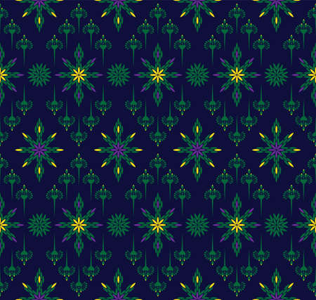 Ethnic fabric texture pattern Abstract Geometric Vector oriental illustration retro embroidery repeatingのイラスト素材
