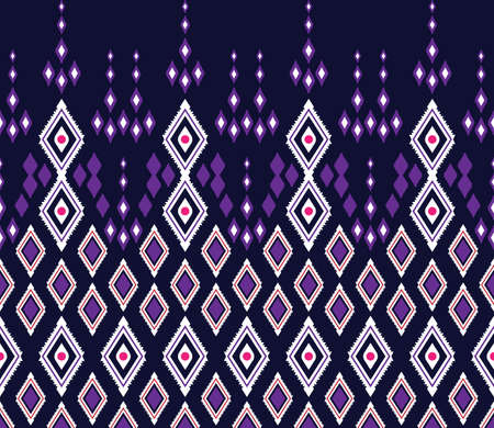 Ethnic fabric texture pattern Abstract Geometric Vector oriental illustration retro embroidery repeatingのイラスト素材