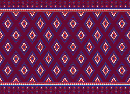 Pattern Ethnic fabric texture Geometric Vector Aztec oriental illustration retro ceramic tileのイラスト素材