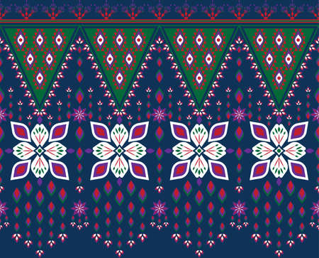 Ethnic fabric texture pattern Abstract Geometric Vector Aztec oriental illustration retro embroidery repeatingの写真素材