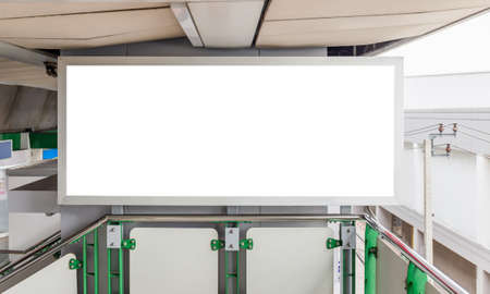 Mockup image of Blank billboard white screen posters and led in the subway station for advertisingの写真素材