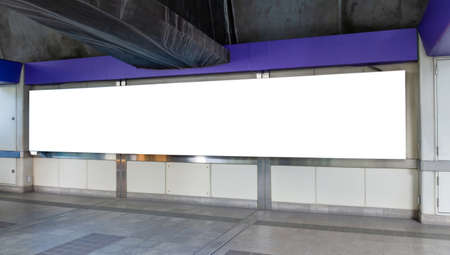 Mockup image of Blank billboard white screen posters and led in the subway station for advertising
