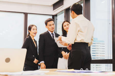 Success and Teamwork concept, Group of young business people meeting in officeの写真素材