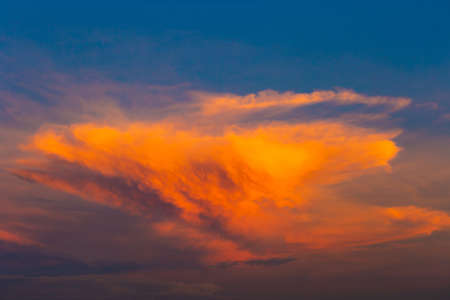 Beautiful big cloudy sky evening time for background conceptの写真素材