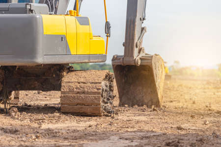 Backhoes Excavator machine at a Construction Siteの写真素材