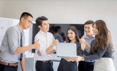 Group of Business people team meeting working with laptop in officeの写真素材