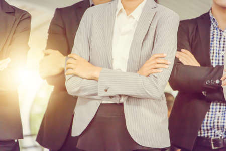 Businessman and Businesswoman Team as sign of Success Business Teamwork Concept.の写真素材