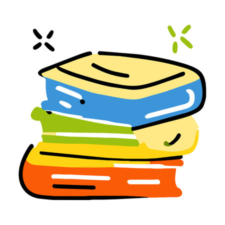 Stack of books clip art idea design for school supplies clip arts isolated on a white background, generative AIの素材