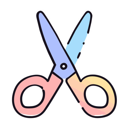 Scissors clip art idea design for school supplies clip arts, generative AIの素材