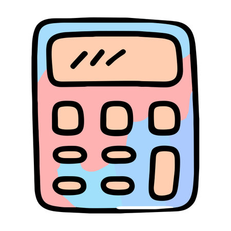 Calculator clip art idea design for school supplies clip arts isolated on a white background, generative AIの素材