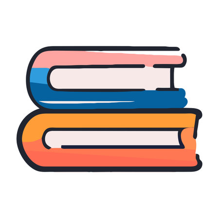 Stack of books clip arts isolated on a white background, generative AIの素材