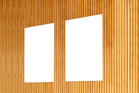 Mockup image of Blank billboard white screen posters for advertising, Blank photo frames display in coffee shop for your designの写真素材