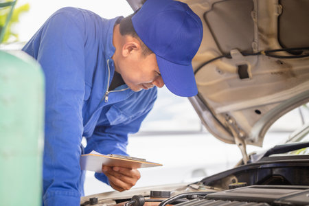 Car Air Conditioning Repair, Technician checked car air conditioning system refrigerant recharge,...