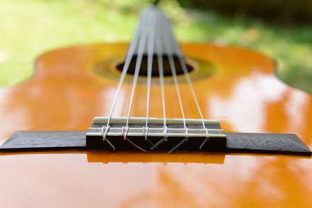 A classic guitar. Awaiting for someone here.