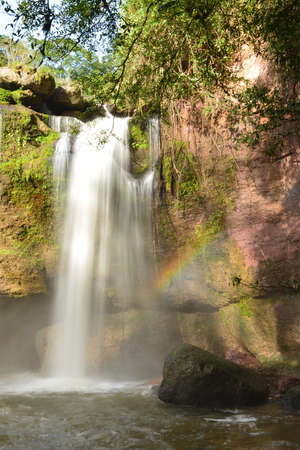 Haew Suwat, A beautiful waterfall in KhaoYai National Park - Korat Thailandの写真素材