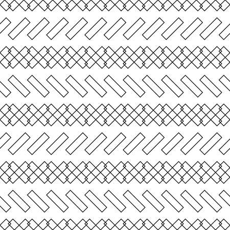 Seamless pattern with rectangle shape, black and white colour, modern design stripes background. Vector illustration.のイラスト素材