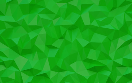 Abstract geometric green color background, polygon, low poly pattern. 3d render illustration.の写真素材