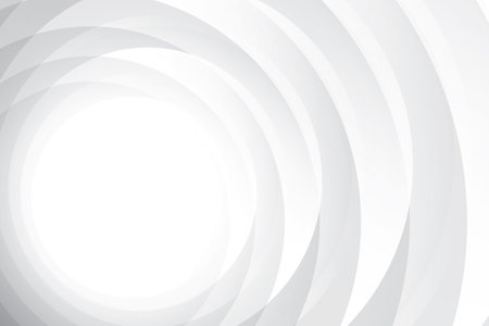 Abstract  white and gray color, modern design stripes background with geometric round shape. Vector illustration.のイラスト素材
