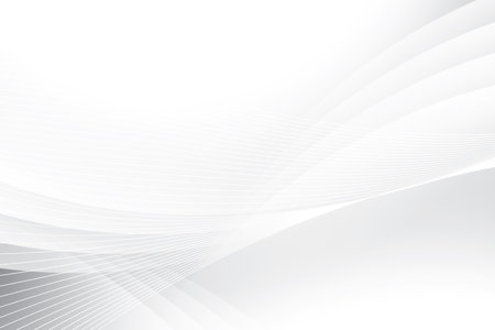 Abstract  white and gray color, modern design stripes background with geometric round shape, wavy line pattern. Vector illustration.のイラスト素材