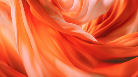 abstract background of orange silk or satin luxury cloth texture can use as wedding background. 3D illustration, AI generated.の素材