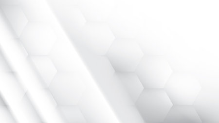 Abstract white and gray color background with geometric hexagonal shape. Vector illustration.のイラスト素材