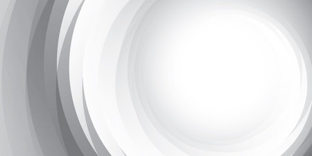 Abstract white and gray color background with geometric round shape. Vector illustration.のイラスト素材