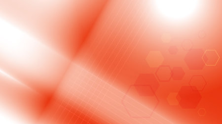 Abstract  white and orange color, modern design background with geometric hexagonal shape. Vector illustration.のイラスト素材