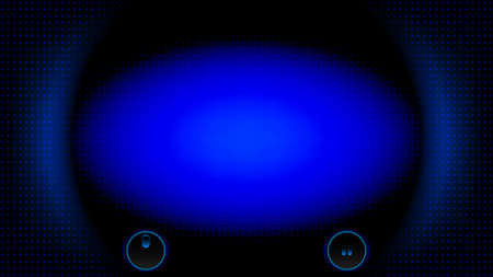 Abstract black and blue color background with glowing light on dark, dotted pattern and control buttons. Vector illustration.のイラスト素材