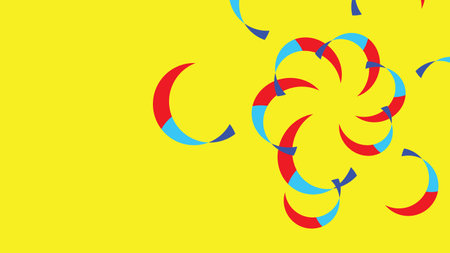Abstract colorful background, blue, red and yellow with geometric round shape pattern. Vector illustration.のイラスト素材