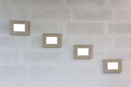 Photo Frame  on wall in coffee shop for background