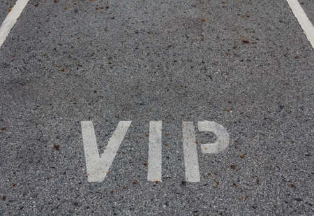 VIP service symbol with a first class reserved parking with a blank area for text.
