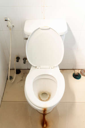 dirty public toiletの写真素材