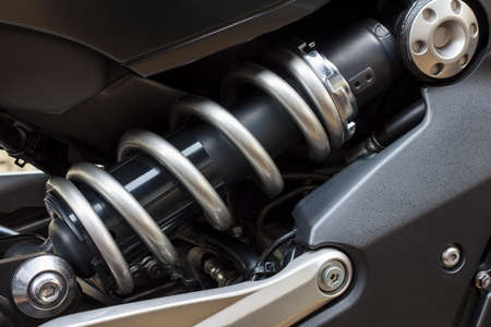Silver shock Absorber's motorcycleの写真素材