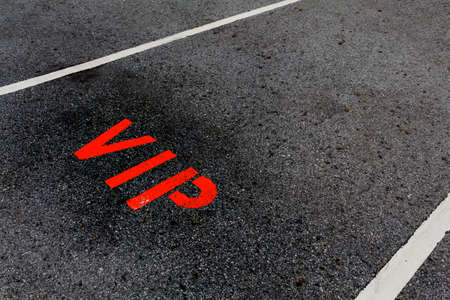 VIP service symbol with a first class reserved parking with a blank area for text.