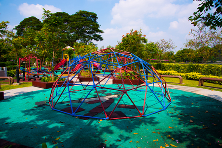 playground prak play outdoor kid area color fun ground outside colorful plasticの写真素材