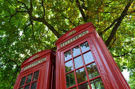 Red public telephone box 