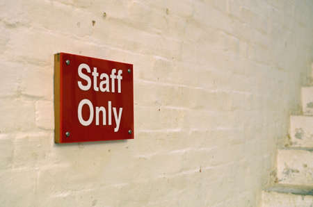 Staff only signの写真素材