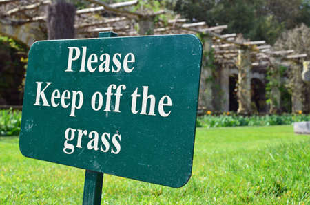 please keep off the grass signの写真素材
